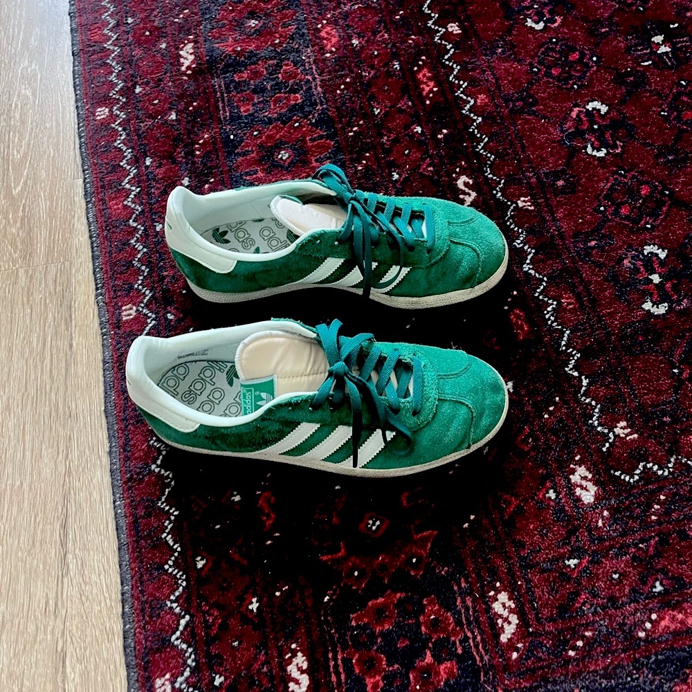 Green Adidas Gazelles